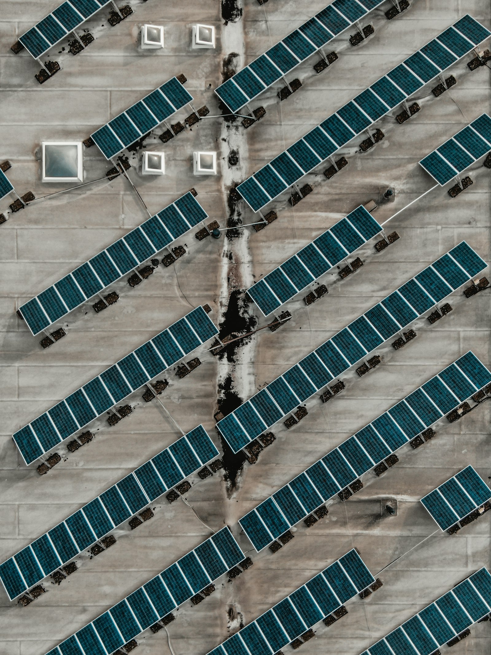 Detalhe da textura dos módulos fotovoltaicos